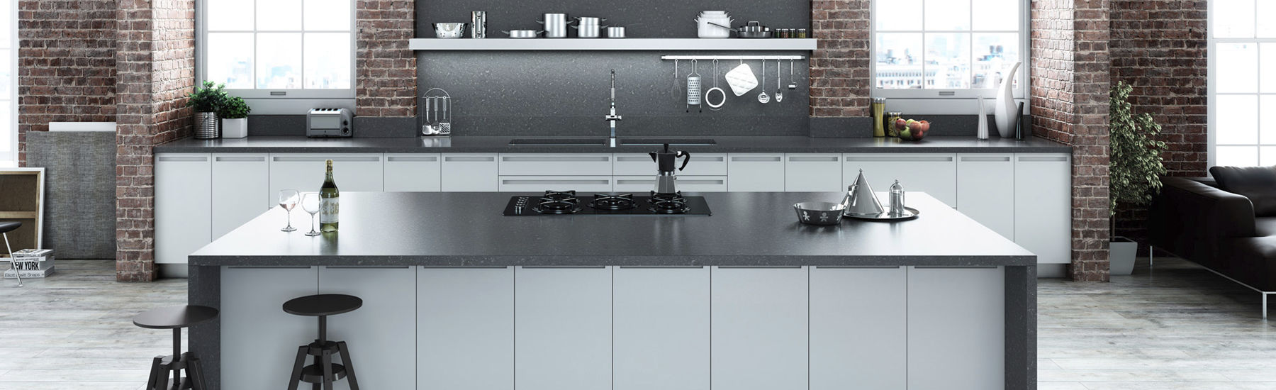 Compac Dark Concrete Kitchen